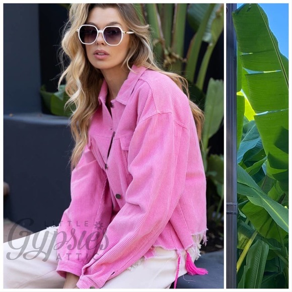 POL PLUS Basic Vintage PINK Corduroy Jacket - Picture 5 of 11